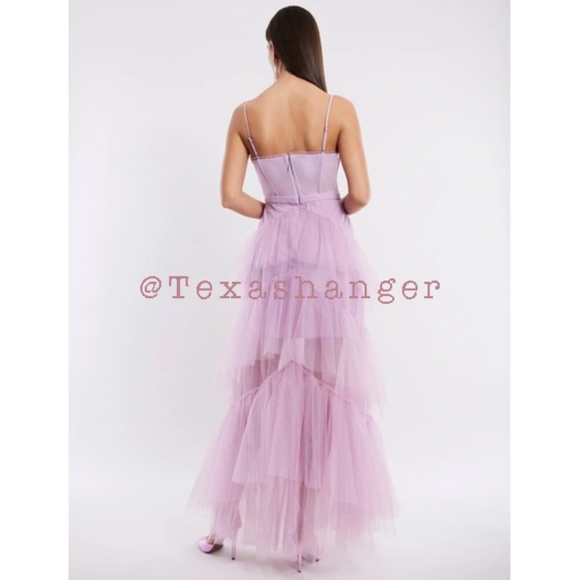 NWT BCBGMaxAzaria Oly Corset Tulle Gown Size 0 Orchid - Picture 12 of 16
